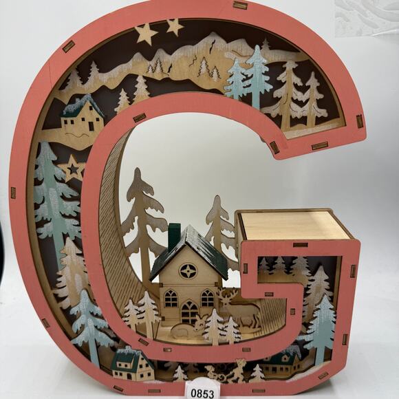 Anthropologie Wonderland Scene Monogram Initial Letter G Christmas Holiday light - Picture 6 of 8